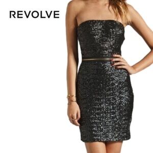 ❤️Dress The Population Ava Strapless Sequin Zipper Waist Dress
